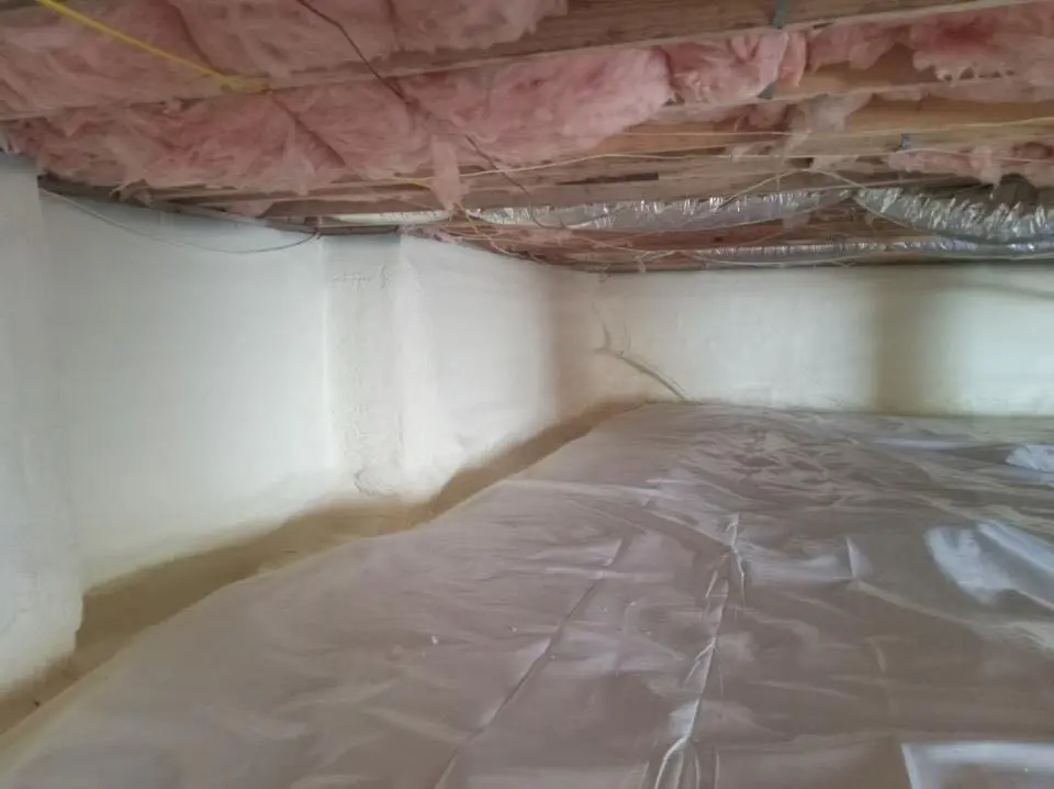 Crawl space encapsulation with closed-cell spray foam for Roof Waterproofing in Lansdale